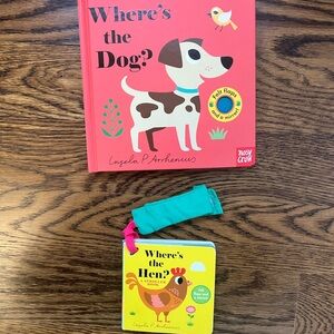Set of 2 Felt Lift the Flap Board Books - Where's the Dog? & Where’s the Hen?